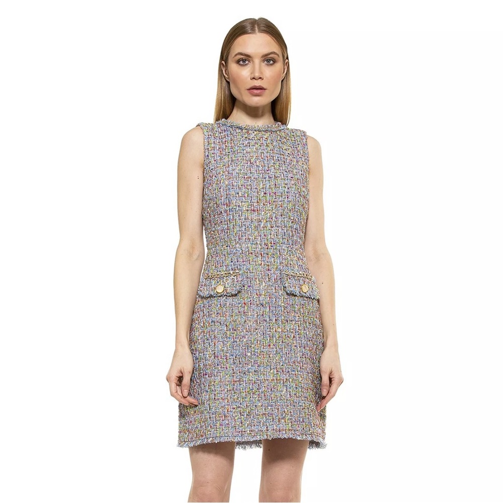 Alexia Admor Rainbow Tweed A Line Dress Size US 6/UK 10